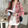 Black Flannel Shirt for Women Long Sleeve Collared Button-Up Tartan Plaid Shirt Jacket Teen-girl Casual Everyday Outfit