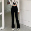 Woman American High Waist Slim Fit Bell Bottom Jeans Female Y2k Flare Pants Girls Elastic Designer Black Denim Trousers