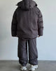 Striped Cotton Jacket Two‑piece Set Women Hooded Zip‑up Coat Wide‑leg Pants Suit Autumn Winter Daily Commute Outfit