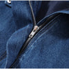 Chic Stand Collar Denim Cropped Jackets Women Loose Zipper Pockets Full Sleeve Female Coats Spring Lady Outwear Street