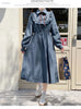 Art Mori Girls Long Dress Autumn Winter Basic Wear Retro Vintage Japan Style Doll Neck Cute Sweet Ribbon Bow Tie Corduroy Dress