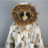 Russian Women Real Rabbit Fur Coats Winter Warm 100% Natural Rabbit Fur Jacket Lady Warm With Raccoon Fur Hooded Outerwear