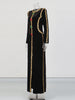 Solid Spliced Sequins Temperament Dresses for Women O Neck Long Sleeves Patchwork Bead Split Dress Female