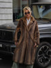 Women Faux Fur Overcoat Chic Lapel Long Sleeve Loose Fluffy Coat Lady Winter Warm Elegant Street Outerwear