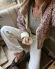 Chic Vintage Floral Print Cotton Coat Autumn Winter Women Jacket Long Sleeve Cardigan Pocket Streetwear Short Quilted Jacket