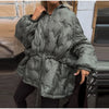 Solid Hooded Quilted Padded Coats Women's Drawstring Zipper Pockets Stand Collar Thicken Jackets Ladies Winter Outwear