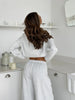 Casual Letter Embroidered Sweatshirt Sports Pants Suit Spring and Autumn Women Half Zipper Jacket Wide Leg Pants 2Pcs