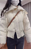 Autumn Winter Women Fake Two Pieces Padded Jacket Turn-down Collar Crop Down Jacket Korean Thick Parkas Outwears Designer