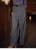 Gray Woolen Suit Pants Women's Winter European Design Fine Flash High Waist Versatile Trousers