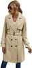 Women's Windbreaker Extra Long Button Cardigan Long Sleeve Belt Casual High Street French Jacket Female's Coat