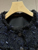 Elegant Women Autumn O Neck Diamonds Single Breasted Tweed Jacket Office Ladies Work Vintage Tassels Coat Party Outerwear Tops