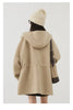 Women's Woolen Coat Loose Solid British Hooded Jackets Drawstring Mid-length Ladies Windbreaker Autumn Winter