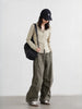 Women Pants Solid Loose Casual Outdoor Workwear Female Wide Leg Trousers Drawstring Windproof Spring Autumn