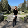 Elegant Splicing Velvet Women Pleated Skirt Chic Long Sleeved Waist Slimming Square Neck Dress Lady Party Vacation Dresses