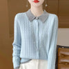 Cashmere Sweater For Women Autumn And Winter Knitted Cardigan For Women Loose Fitting Woolen Sweater Lapel Jacket Camel XXXL