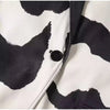Women's Brown White Zebra Print Lapel Blazer Vintage Wide Stripe Thick Velvet Loose Suit Jacket Autumn High Street Outwear