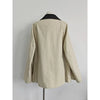Single-Breasted Jacket Loose Corduroy Turn-Down Collar Long Sleeve Ladies Loose Coat with Pockets Spring Women