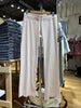 Pink Striped Cute Wide Leg Pants Women Autumn Low Waist Drawstring Trousers Female Sweet Preppy Style Sport Sweatpants