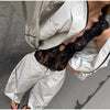 Women Solid Zip Up Two Piece Set High Neck Loose Jacket Wide Leg Track Pants Spring Autumn Casaual Hip Hop Outfit