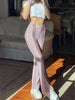 Sexy Women Paisley Pant Midi Waist Skinny Long Pants Streetwear Classic Trousers Female Clothing Y2K Streetwear