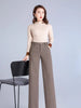 Woman Trousers Autumn Winter Baggy High Waist Loose Tweed Pants for Women Straight Leg Casual Chic and Elegant Xxl Slacks Nylon