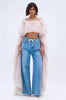 Square Neck Flowy Tunic Blouse Batwing Long Ruffle Maxi Cape Sleeve Loose Chiffon Blouse Women Boho Casual Elegant Flowy Shirt