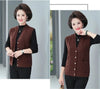 Women Knitted Cardigan Vest Jacket Spring Autumn Solid Color V-Neck Ladies Coat Middle Aged Mother Lady Sweater Waistcoat