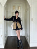 Original Design Blazer Women Loose Spliced Pocket Korean Shrug Notched Single Breasted Blazer Mujer Femal with Belt