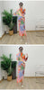 Pleated Print Dress For Women Stand Collar Long Sleeves Slim Style Female Elegant Clothing Spring 2DA4141