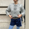 Mixed Color Fringed Round Neck Short Tweed Jacket Elegant Loose Women's Outwear Autumn Casual Street Daily Outfit