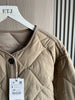 Spring women's vintage crewneck quilted cotton-padded loose version of quilted casual jacket