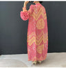 Vintage Chic Printting Straight Pleated Women's Dress Hand-Cranked Floral Long Dresses Spring Clothing 2DB6498