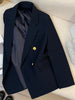 Navy Suit Jacket Blazers Women Spring Autumn Jacket Casual British Office Lady Suit Metallic Button