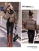 Solid Color Windproof Cropped Puffer Jacket Women Winter Thick Short Coat Warm Coat Fluffy Parka Vintage Tops Women's Clothing