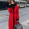 Autumn and Winter Temperament Commuter Suit Collar Double-Breasted Long Woolen Coat Trench Coat for Women