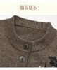 Korean Women's Clothes Knit Woolen Printed Cardigan Coat Middle Aged Mother Knitwear Tops Vintage Grandma Sweater Jacket