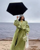 Green Lapel Belt Lace Up Long Trench Coat Women Lantern Sleeve Waist Cinching Jacket Autumn Lady Street Daily Outerwear