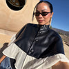 Women's Coat Stand Collar Single Breasted Ruffle Hem Patchwork Female Cape Early Spring Chic Holiday Lady Capes