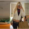 Zipper Cotton Quilted Puffer Jacket Women Furry Hooded Long Sleeve Slim Casual Female Coat Winter Outerwear Chic Lady Coats