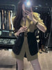 Original Design Blazer Women Loose Spliced Pocket Korean Shrug Notched Single Breasted Blazer Mujer Femal with Belt