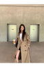 Vintage Elegant Women Long Trench Casual England Long Sleeve Belt Coat Jacket Fall Winter Lady Sweet Retro Harajuku Pockets Tops