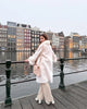 Elegant Faux Fur Collar Coat Women Winter Slim Patchwork Pocket Warm Trench Street Casual Long Faux Fox Fur Outerwear
