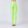 Sexy Women Thin Sheer See Through Pants Elastic Sexy Tight Silk Shiny Pencil Pant Oil Glossy Candy Color Yoga Leggings