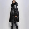 Oversized Womens Down Cotton Jacket Winter Warm Jackets Coat Long Hooded Fur Collar Parka Overcoat Female Cold Jackets Black