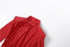 Elegant Shoulder Padded Dress Women Turtleneck Ruched Sexy Classic Office Commute Simple Peach Hip Slim Mini Bodycon