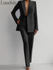 Two Piece Suit Women's Blazer Suit Office Lady Long Sleeve Blazer and Pant Sets