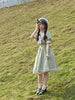 Japanese Sweet Lolita Style Women Dress Cute Bow Puff Sleeve Cosplay Patchwork Dresses Kawaii Girl Y2k Robe Vestido