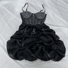 Women Mesh Diamonds Rhinestones Cake Style Big Swing Strap Bodycon Midi Dress Sexy Party Even Dresses Vestidos