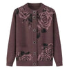 Autumn Winter Women Knitted Sweater Cardigan Jacket Print Long-Sleeve Warm Sweaters Coat Female Knit Top Mother Clothes