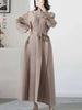 Spliced Pleated Dress For Women V-neck Long Sleeves Designer Belt Party Dresses Patchwork Female Clothing 2YA1324